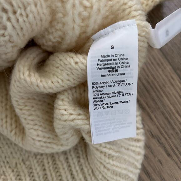 Cable-knit pointelle sweater with popcorn flowers NWT - Picture 5 of 5